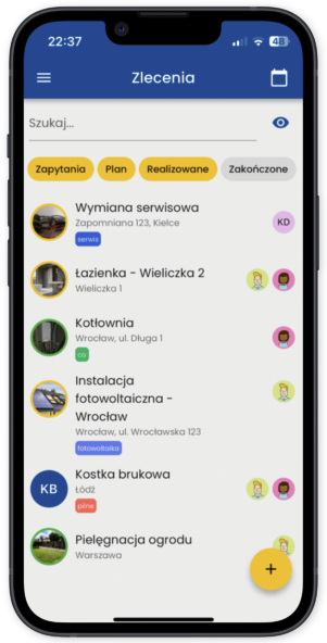 Telefon: Lista zleceń